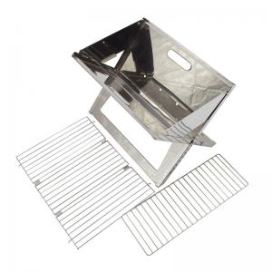 ステンレススチール簡単持ち運びポータブルbbqチャコールグリル