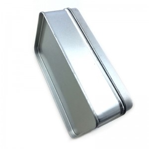 エンボスロゴ入りカスタムシルバーワニス長方形化粧品スズボックス