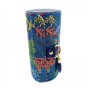 豪華な2層は、金属ボタンで丸い紙のチューブギフトボックスを回転させる