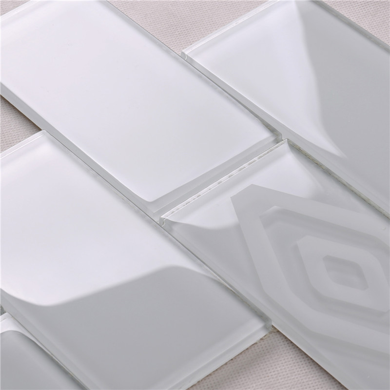 HSP 43最新装飾白非スリップバスルームモザイク壁タイルデザイン