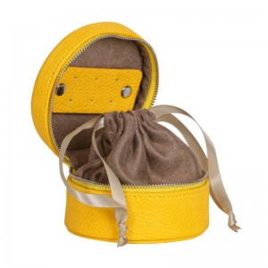 黄色ラウンドジュエリーケース