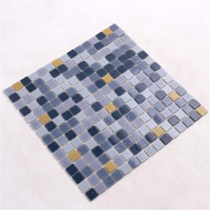 低価格虹色のスイミングプールガラスモザイクタイル4mmの厚さ