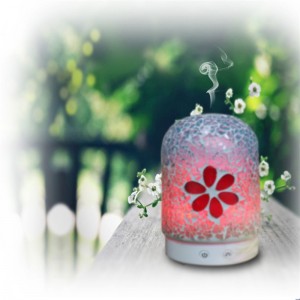 中国工場最新のモザイクガラス超音波電気エッセンシャルオイルアロマディフューザー