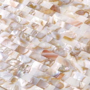 新しい黒モップ貝殻モザイクタイルサイズ10 * 20ミリメートル