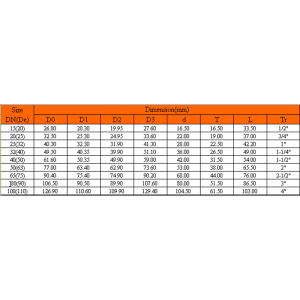 UPVC女性アダプター