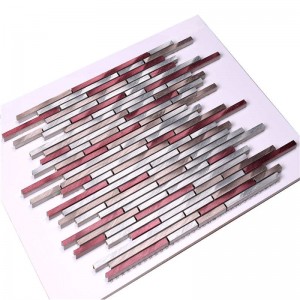 レッドリニアストリップアルミモザイクホテルタイル