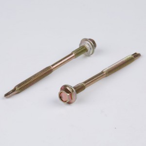 プラスチックワッシャー、ダブルスレッド、黄色亜鉛メッキ、六角頭付き自己掘削スクリュー