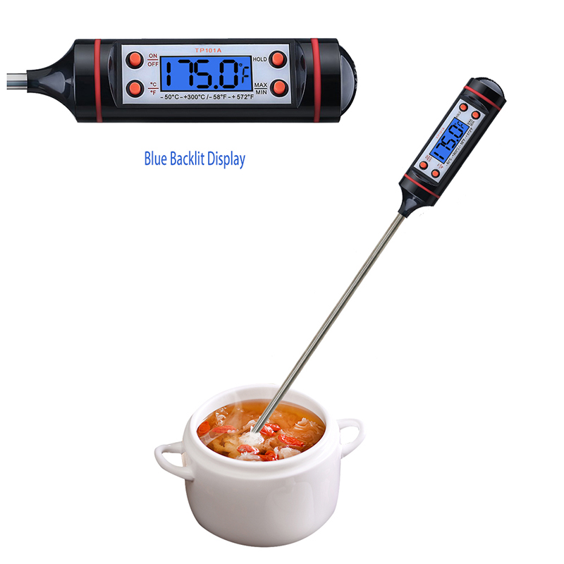 料理用の家庭用電子ステンレス鋼板ブルーバックライトバーベキュー温度計