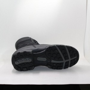 メンズブラックコットンブーツ、PUコーティングレザー