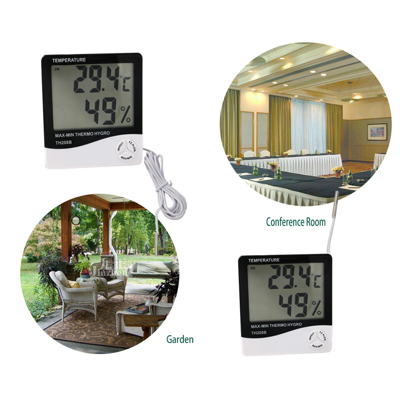 環境にやさしいデザイン大型LCDディスプレイ屋内屋外温度計湿度計