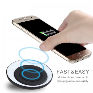 KPS-9503HC OEM革新的なボウル10 w高速qi電話ワイヤレス充電器とled