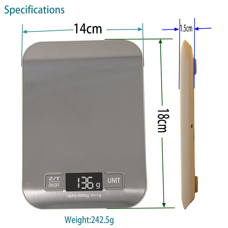 電子LEDデジタルキッチンスケール食品ダイエット郵便残高重量計量