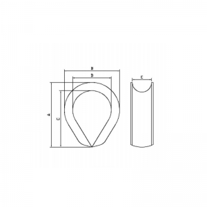 ファイバーロープ用亜鉛メッキ鋼K-3シンブル