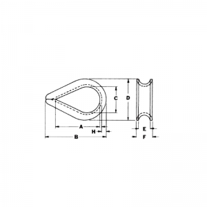 USタイプ標準G-411ライトデューティワイヤロープシンブル