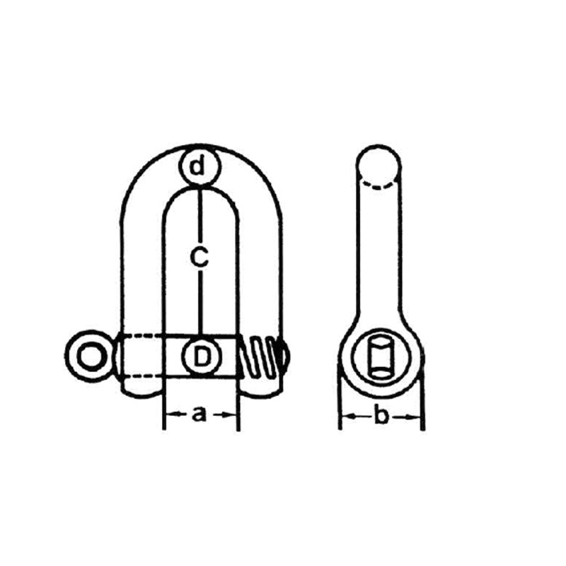 ヨーロッパ型亜鉛めっき大ディーシャックル