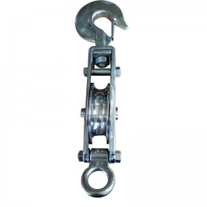 ステンレススチールクローズブロックシングルフック付き