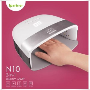N10ネイルドライヤー、センサーとIpartnerによるタイマー設定付きゲルネイルポリッシュ用48W LED UVネイルランプ