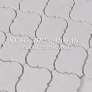 HSC43カララホワイトナチュラルマーブルストーンヘキサゴンウォータージェットランタンキッチンバックスラッシュのためのモザイクタイルバスルームの床の壁