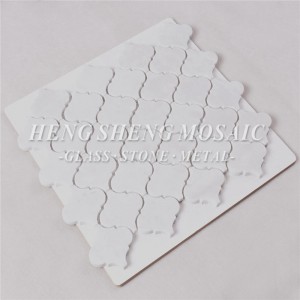 HSC43カララホワイトナチュラルマーブルストーンヘキサゴンウォータージェットランタンキッチンバックスラッシュのためのモザイクタイルバスルームの床の壁