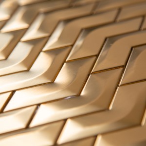 ヘリンボーン金属タイルステンレスタイルモザイクキッチン/バスルームの壁タイルモザイク