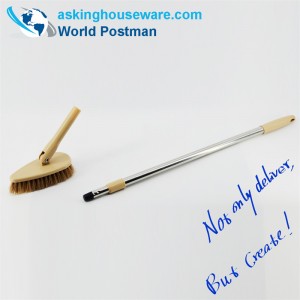 Akbrandロングハンドル弾性床ブラシトライアングル形状ヘッド