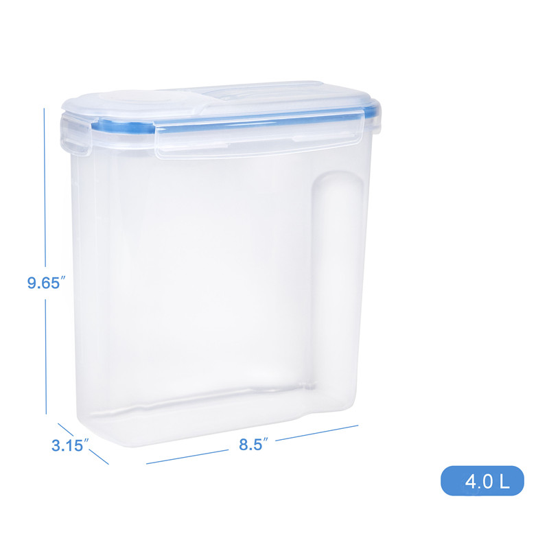100％漏れ防止シールふたプラスチックBPAフリーシリアル＆ドライフード収納容器用シリアル小麦粉シュガーコーヒーセット2個x 4.0 L