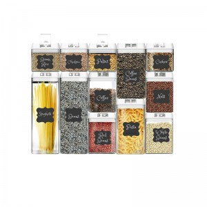 12ピース食品保存再利用可能なプラスチック気密食品貯蔵容器セット