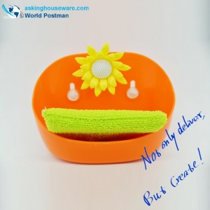 Akbrandキッチンクリーニングスポンジ洗剤と収納バケツ吸盤セット