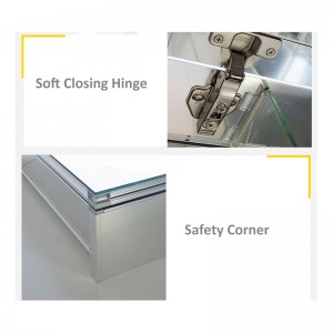 EUとアメリカの高級LED照明付きバックライト付きバスルームミラー医学キャビネット-ENE-AC-102