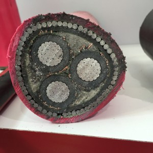 SANS 1339 XLPE絶縁定格電圧3.8 / 6.6 KV〜19/33 KV用6 mm 3コアSwa装甲ケーブル