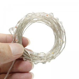 5メートル3メートル2メートル1メートルled銅シルバーワイヤーストリングライトフェアリーガーランド用新年クリスマスホーム結婚式の装飾バッテリー