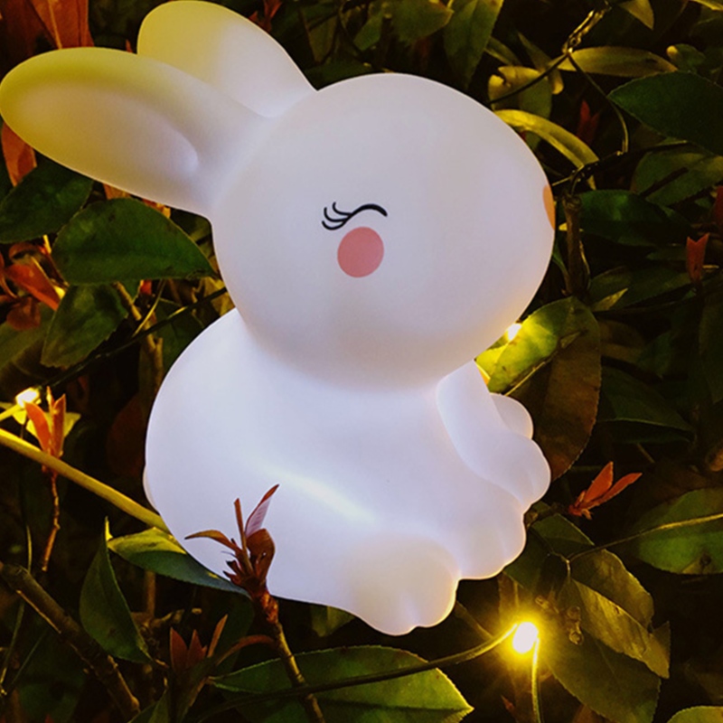 糊小さな白いウサギの夜のランプ​​のおもちゃの装飾をしないでください