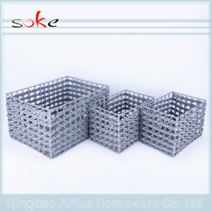 おしゃれな100％PE籐織り収納バスケット