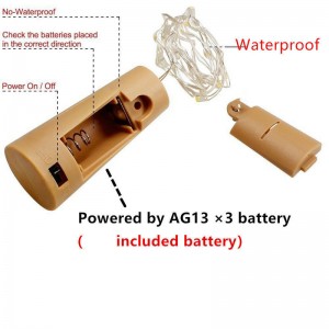 20 LEDストリップワインボトルランプ妖精ライトコルク弦ワイヤー2Mパーティー結婚式