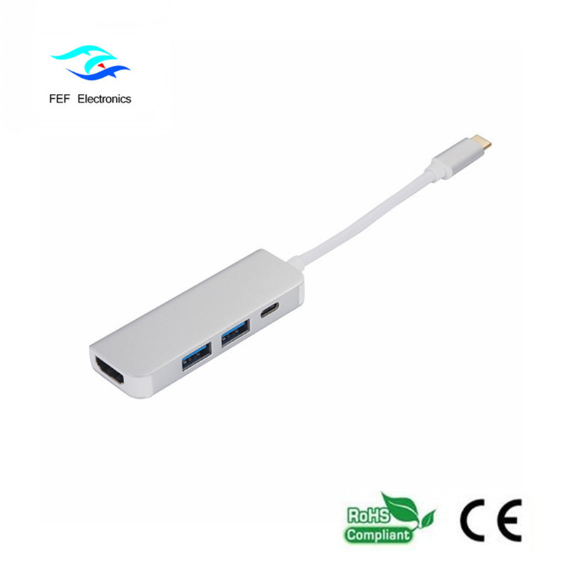 USBタイプc / HDMIメス+ 2 * USB3.0メス+ SD + TF変換コード：FEF-USBIC-022