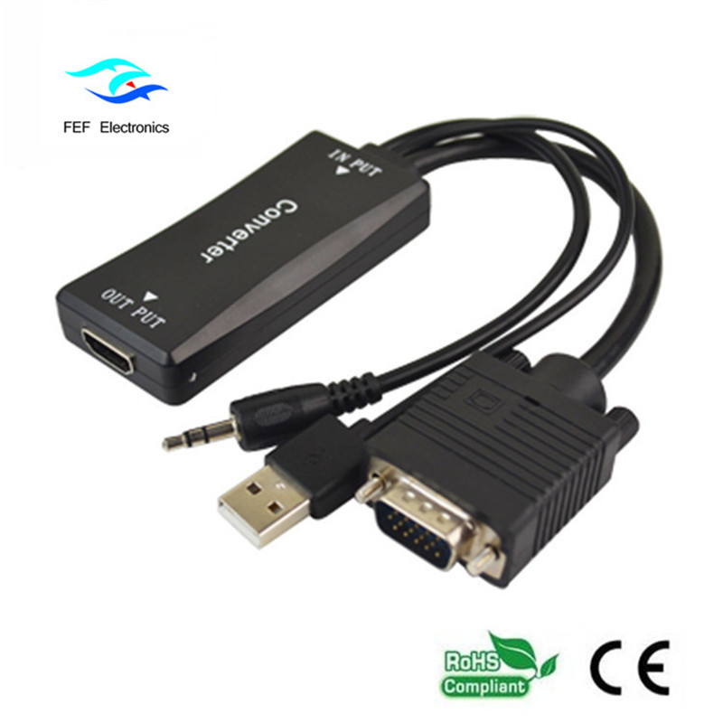HDMIの女性+オーディオ+ USB電源コードへのVGA男性コード：FEF-HIC-011