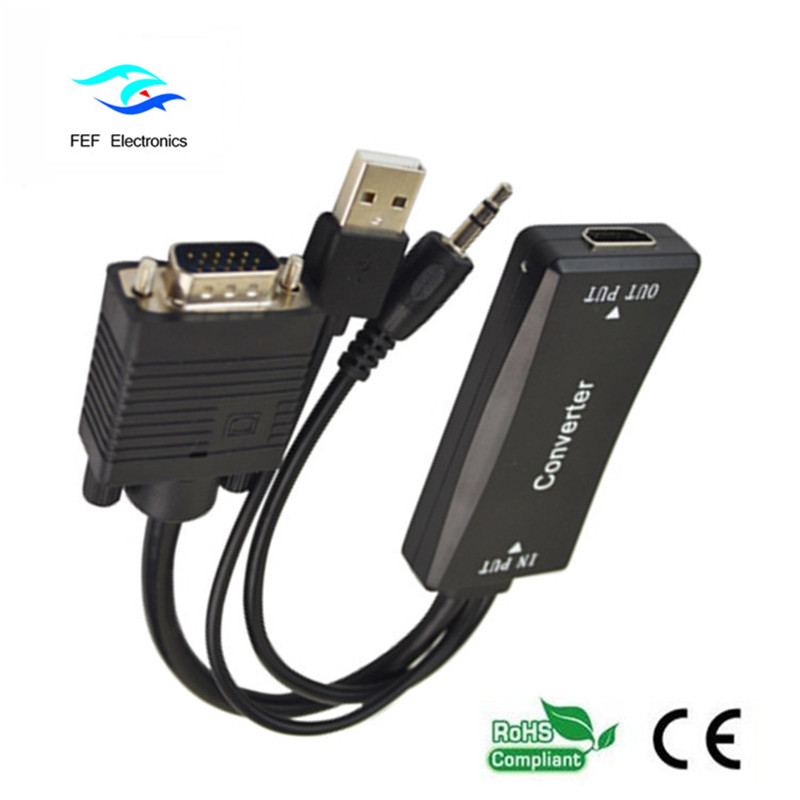 HDMIの女性+オーディオ+ USB電源コードへのVGA男性コード：FEF-HIC-011