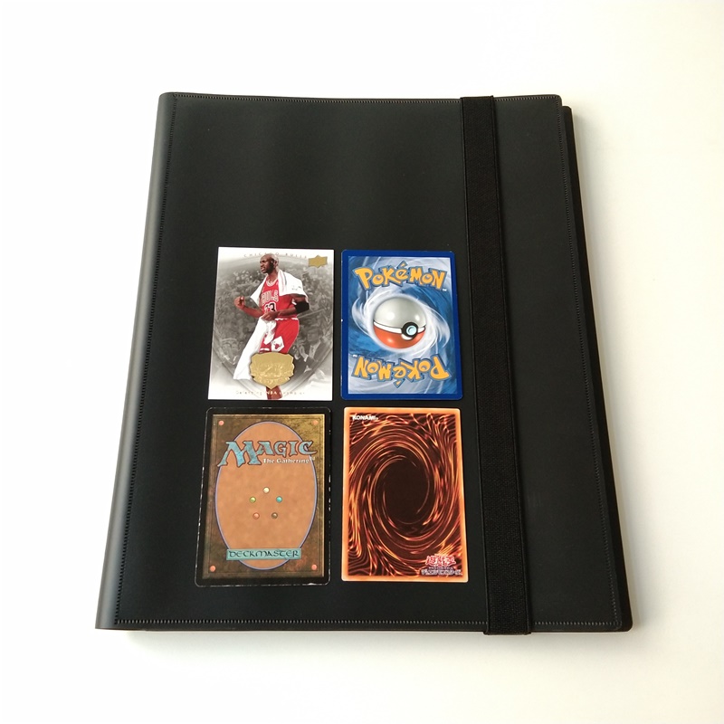 MTG / YGO /スポーツカード用9ポケットポリブラックコレクターカードバインダーアルバム