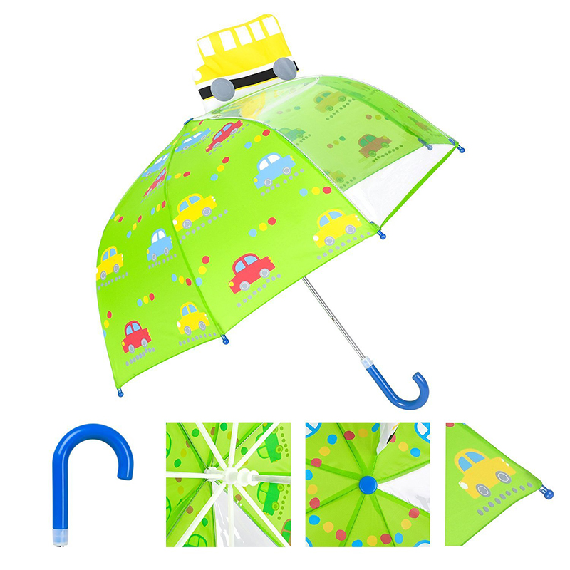 安い白いガラス繊維フレームの安全子供のコンパクト1panel POE雨子供傘