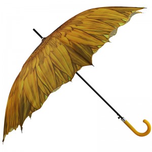 高品質卸売店販売広告屋外フラワー形状ストレート傘