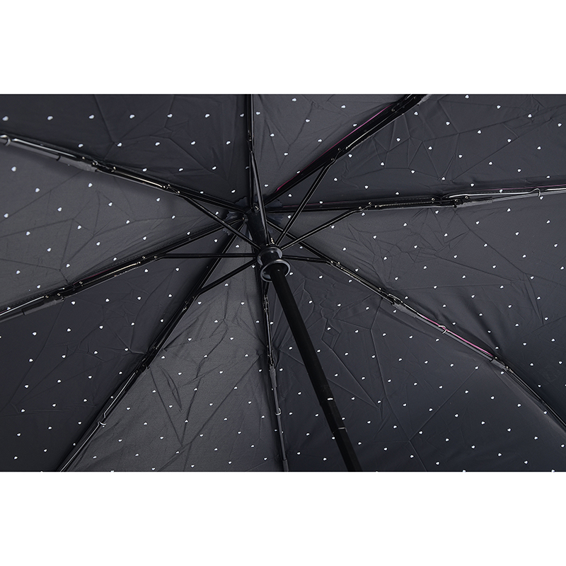 カラフルな黒いコーティングUV保護傘3折りたたみ雨と太陽の傘