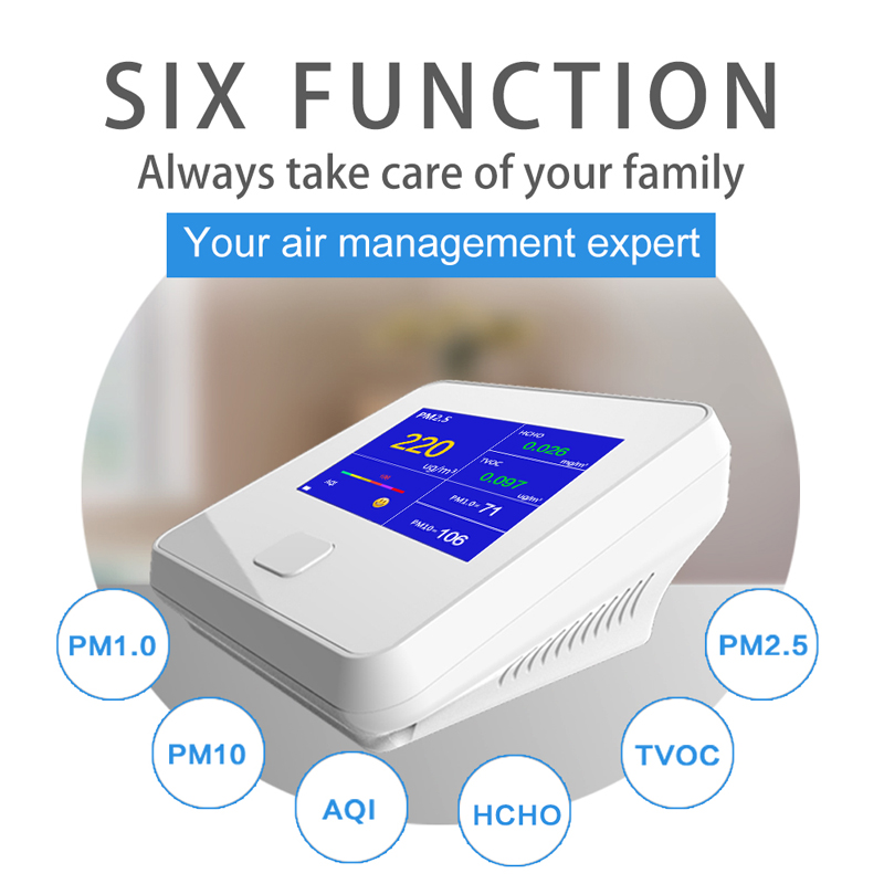 PM2.5 + HCHO + TVOC + AQI + PM1.0 + PM10用Dienmern DM103大気質検出器