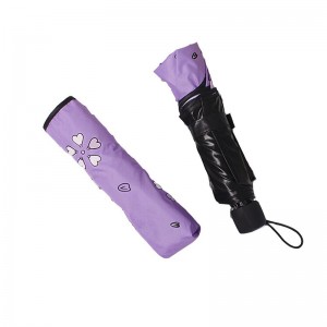 雨の下で美しいプリント3倍マニュアルオープンマジックカラー変更傘