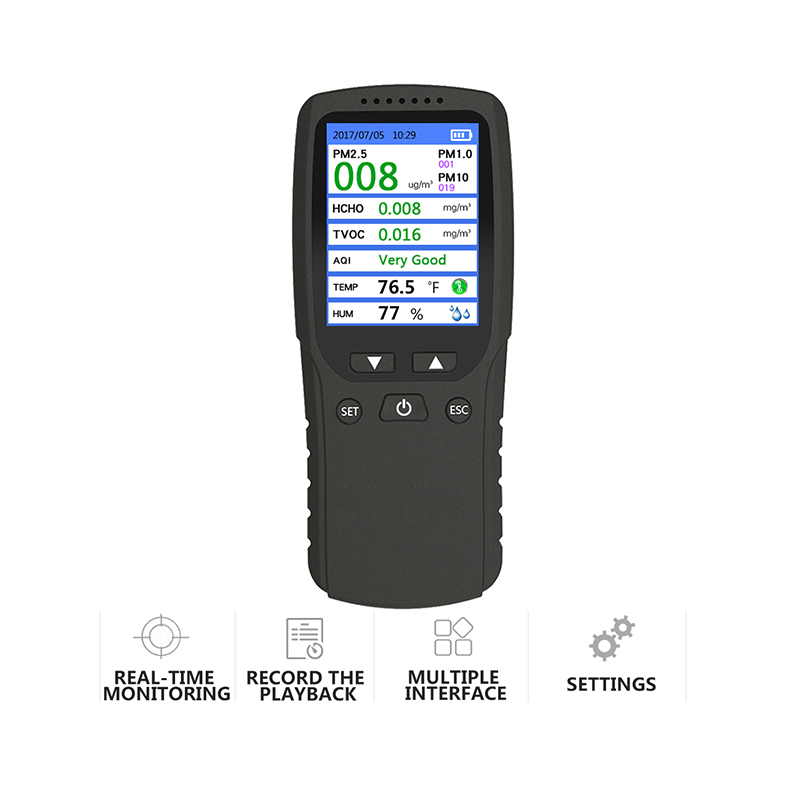 Dienmern新しいホットPM2.5検出器大気質テスターモニターメーターRechargeableDM-106Aブラックエアディテクター