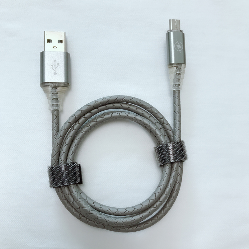 LED付き急速充電マイクロUSB用ラウンドUSBケーブル、タイプC、iPhone雷充電および同期