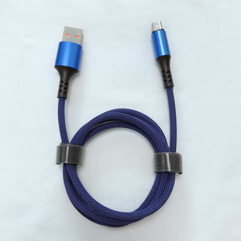 マイクロUSB、タイプC、iPhone雷充電および同期用の急速充電丸型編組マイクロからUSB 2.0データケーブル