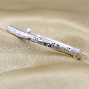 999シルバーブレスレットフルスター女性スタイルシンプルなラウンドチューブ研ぎ手ブレスレット