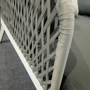 ダブル屋外籐ラウンジ家具チェアセット