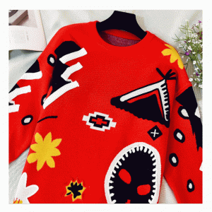 ヨーロッパ系アメリカ人サイズのジャカードセーターのデザインの厚い暖かい服装ニット