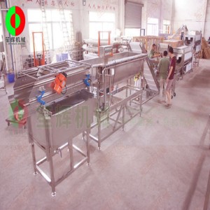 大きな野菜と果物の皮むきと切断の生産ライン